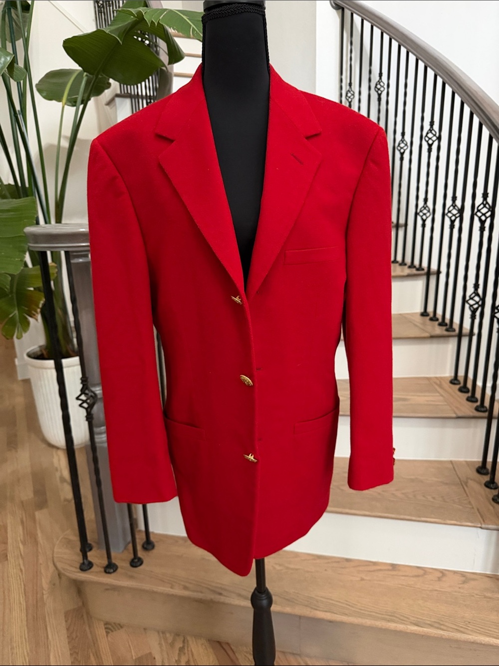 Gianni Versace Red Blazer - Classic Single-Breasted Jacket (Fits size 8-10)